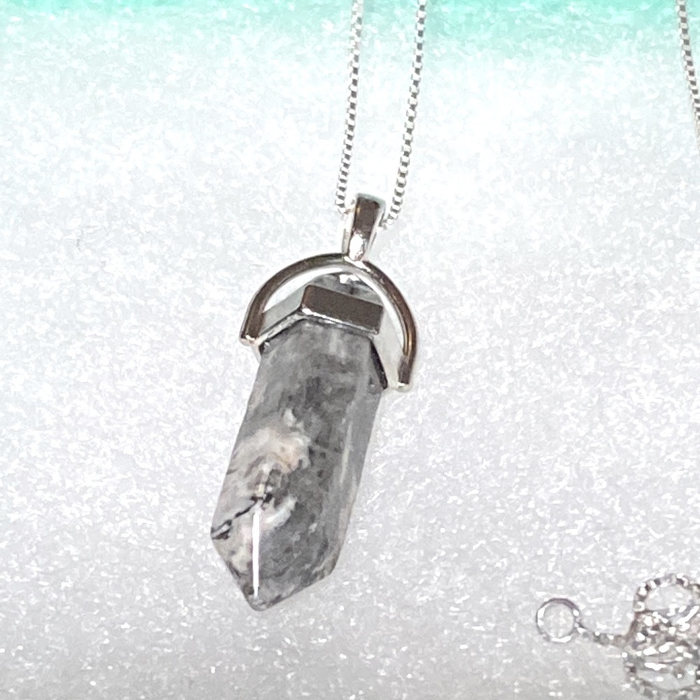 Handmade Grey Jasper Sterling Silver Necklace